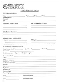 University neuroscience patient forms, augusta spine center